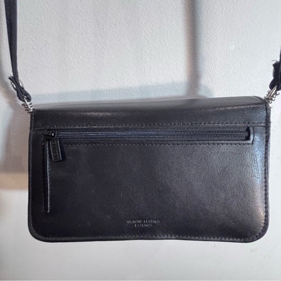 BUXTON Leather Crossbody Wallet Bag Many Compartments Inner Mirror Zipper Snap - Picture 12 of 12